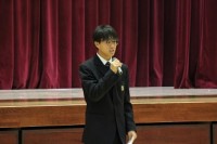 生徒会長挨拶　橋口くん